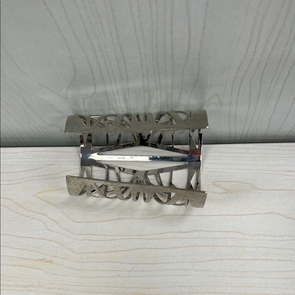 Silver Geometric Cuff Bracelet - Picture 5 of 5